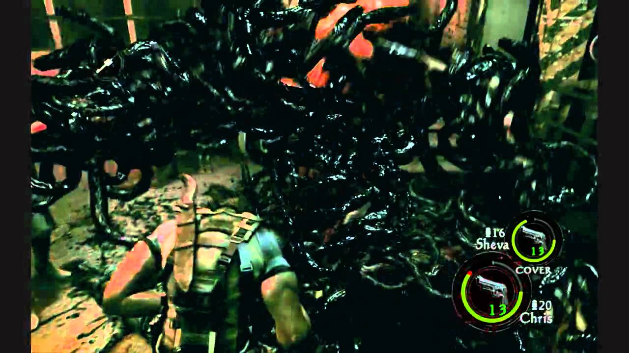 Resident Evil 5 gameplay - Worm Boss 