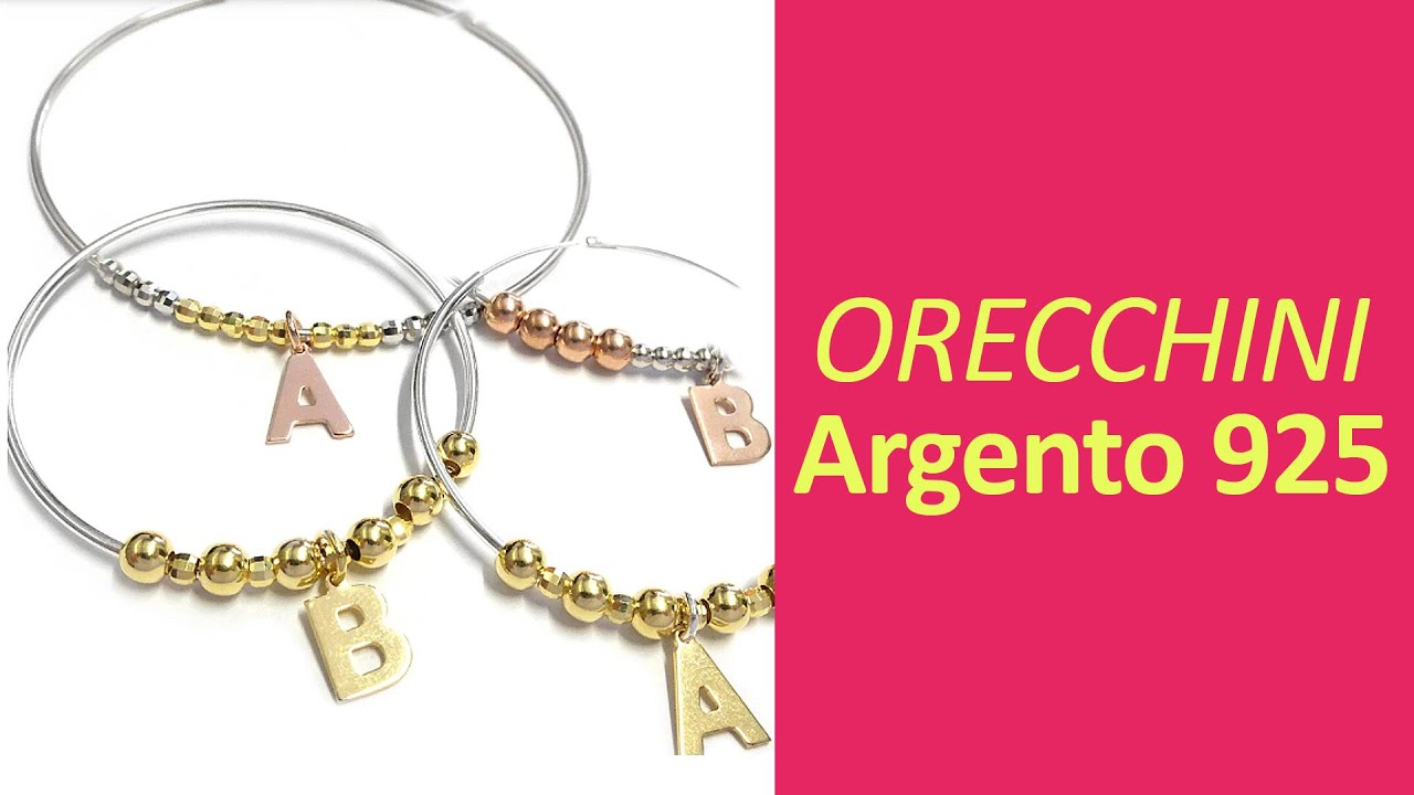Orecchini a cerchio con croce minuscola in argento sterling 925 - Italia