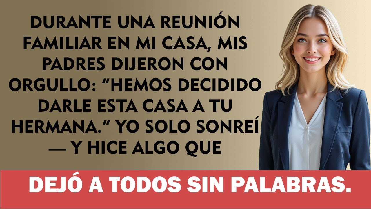 En la reunión familiar mis padres dijeron: “Le daremos la casa a tu hermana.” No pude creerlo