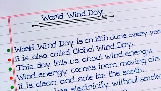 10 lines essay on World Wind Day | Global Wind Day essay in english