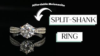0.5Carat - 2.0Carat | 6 Prong Split Shank Engagement Ring Video Review by Shopmoissanite.co.uk