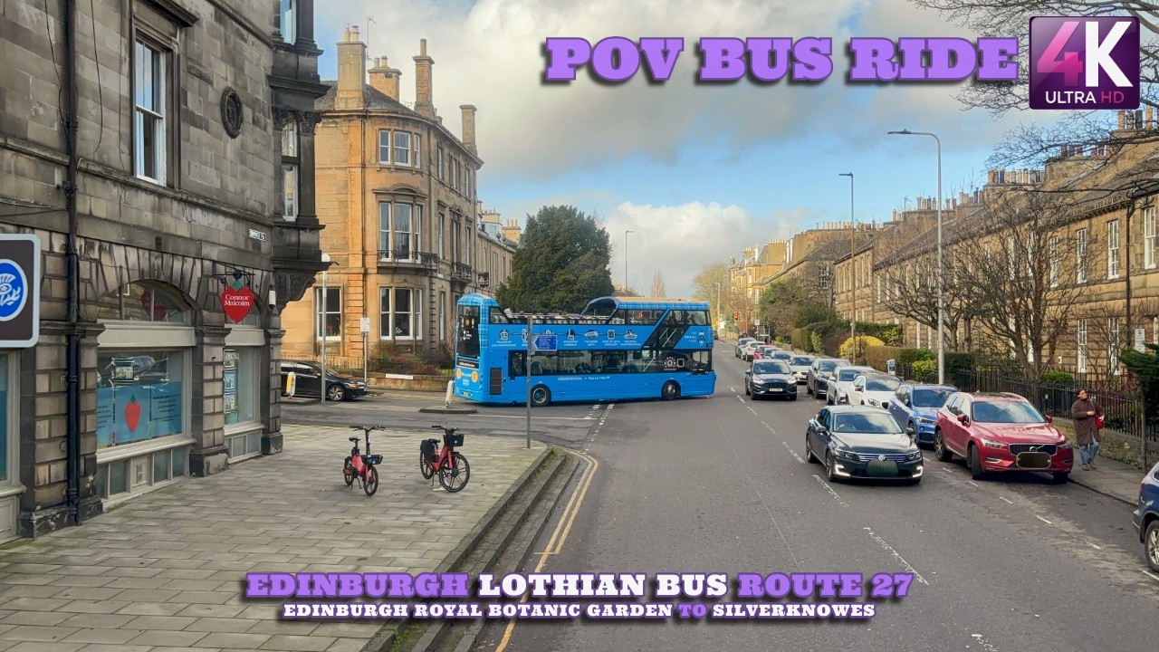 Edinburgh Royal Botanic Garden to Silverknowes | Scotland | Lothian Bus Route 27 | Bus Ride POV 4K