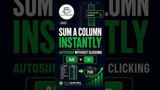AutoSum in Excel With One Shortcut. #excel #exceltips #microsoftexcel