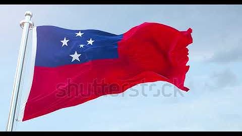 Samoa Flag Waving loop 4K