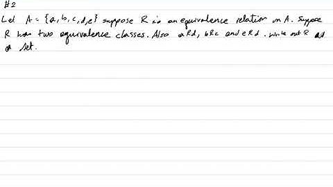 Equivalence Relation example