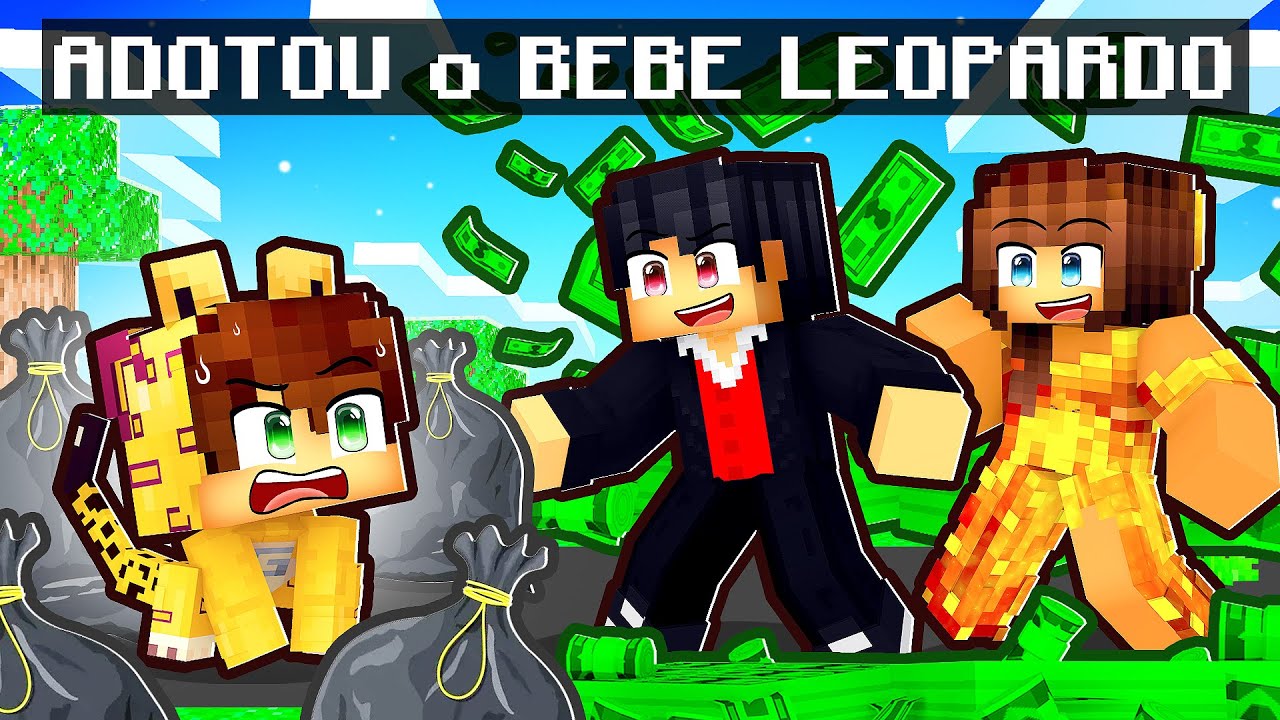 FAMILIA RICA ADOTOU o BEBE LEOPARDO no Minecraft