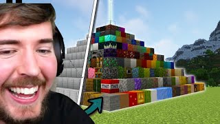 Mrbeast Built a Beacon Using Every Full Block in Minecraft Hardcore