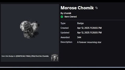 Obtaining Morose Chomik (Find the Chomiks)