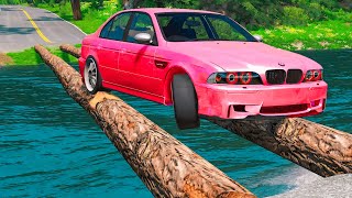 Cars vs Double Speedbump x Log Bridge x Giant bulge BeamNG Drive