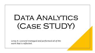 Data Analytics (Case STUDY)