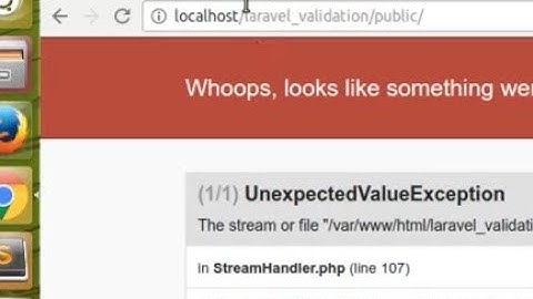 Laravel 5.4 error - The stream or file 
