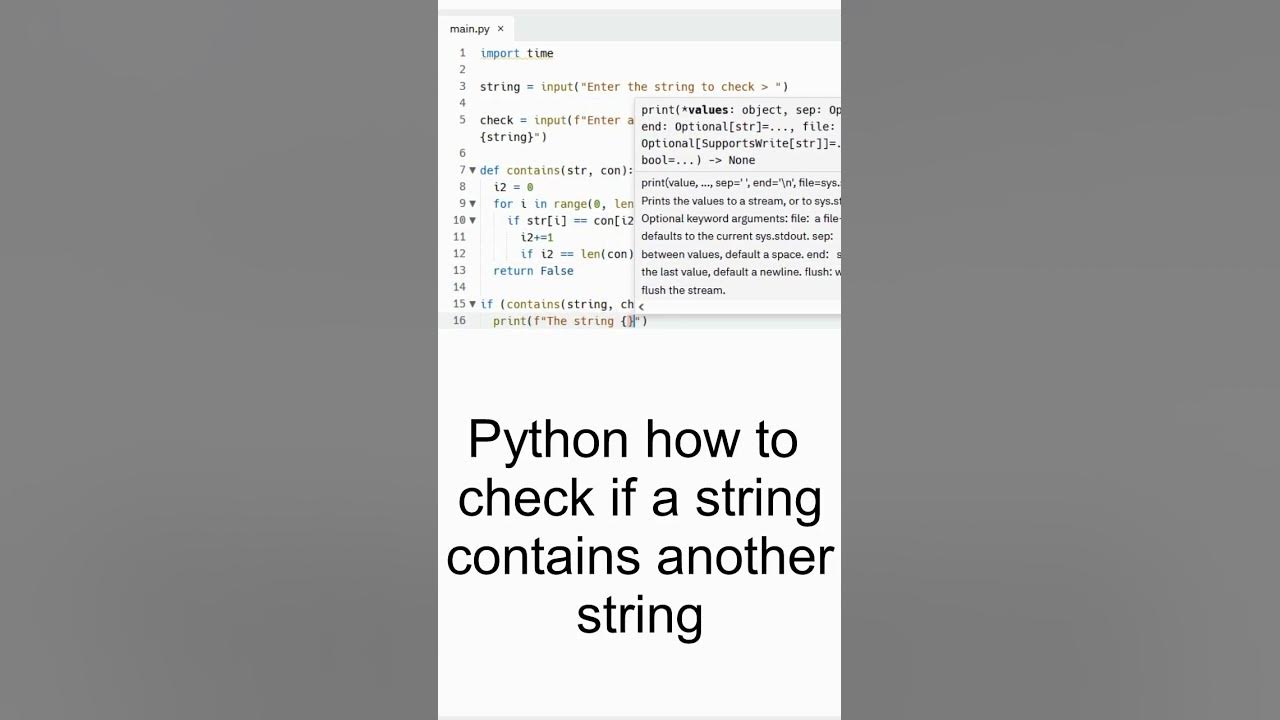 Python how to check if a string contains another string #shorts #python ...
