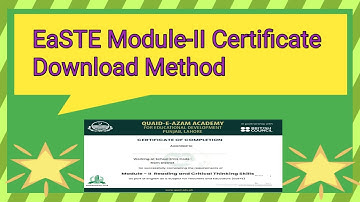 EaSTE Module-ll Certificate Download Method | Download Qaed EaSTE Module 2 Certificate