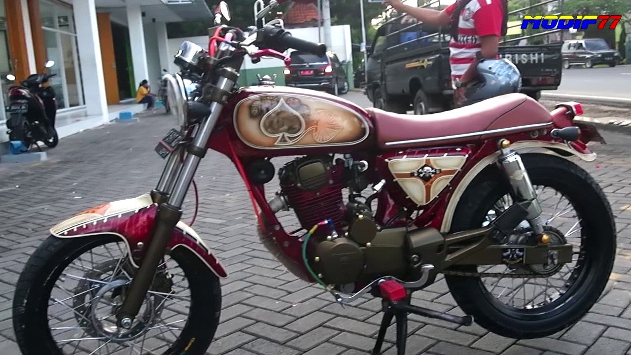 CB 100 1976 Modifikasi Red Ghotic Style YouTube