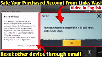How to reset another phone through email | How to safe pubg account from links wash or scamming
