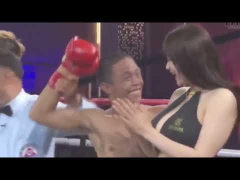 Filipino boxer who hugged a ring girl after winning against a Japanese boxer#shortvideo