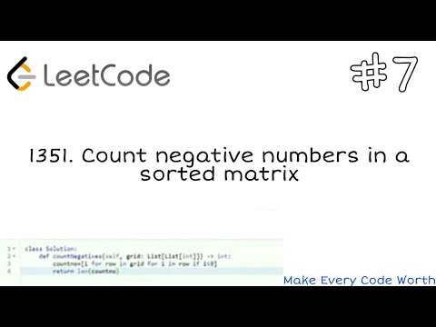 Count negative numbers in a sorted matrix - Leetcode problem 1351