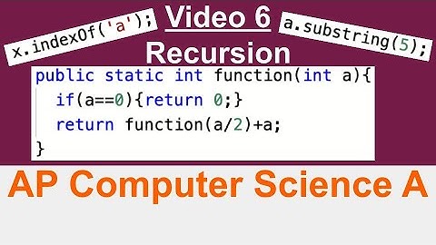 AP Computer Science A || Recursion (Video 6)