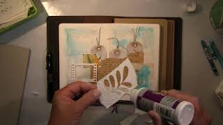 Art journaling with water colour, Neo Colour 2 and Gesso