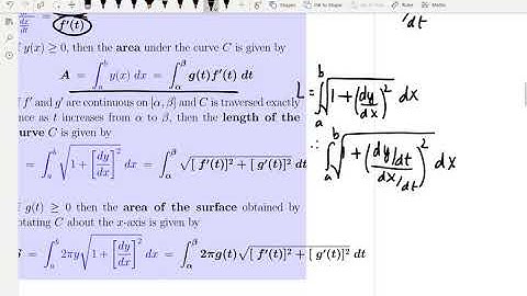 10.2 Calculus with parametric curves: MATH152