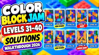 Color Block Jam Levels 31-40 Solutions | Walkthrough 2026