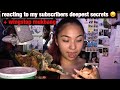 Mukbang / reacting to my subscribers deepest secrets 👀