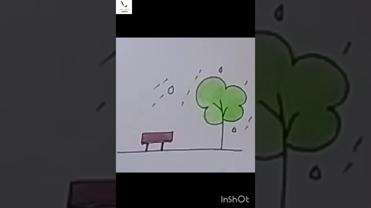 Draw a plant with bench easy drawing for beginners