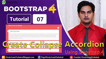 Bootstrap 4 Accordion Bar Window Button | Bootstrap 4 Beginners Tutorial 07 | Owais Azam