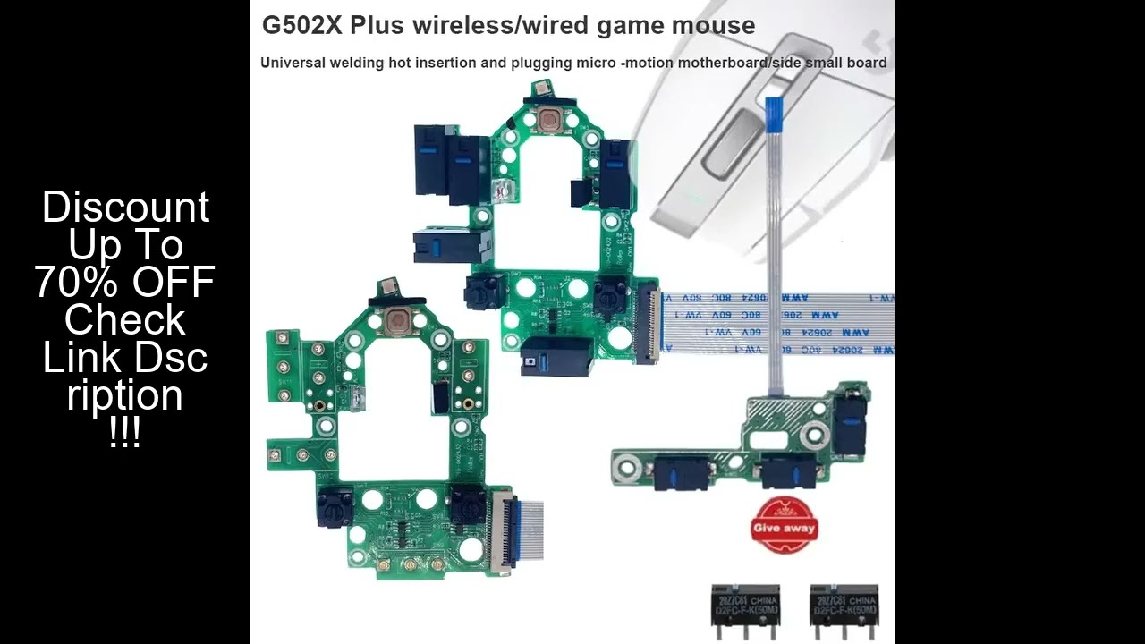 Universal Hot-Swappable Microswitch and Side Panel Board accessories for compatible G502X PLUS Wirel