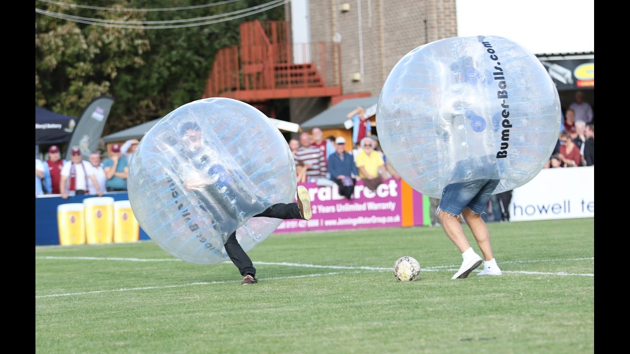 Half-time entertainment: Zorb football at Mariners Park