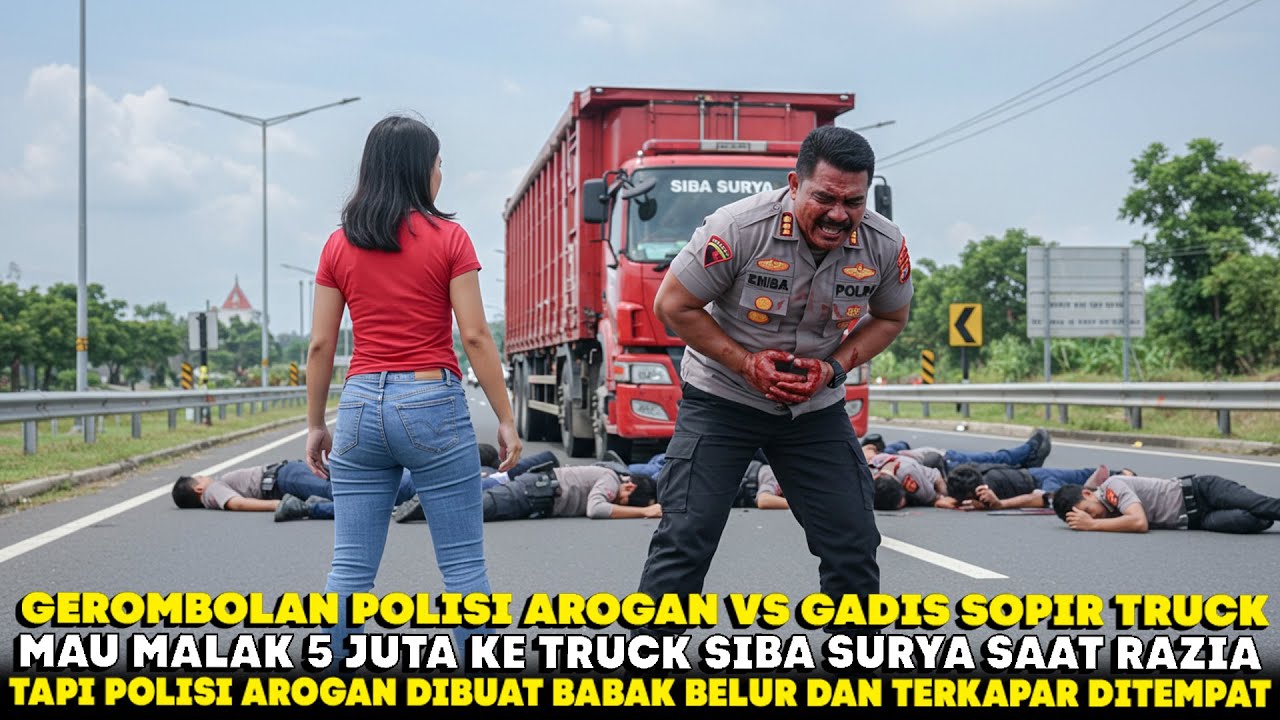 Девушка-водитель грузовика Сиба Сурия избила высокомерного полицейского до потери сознания за вым...