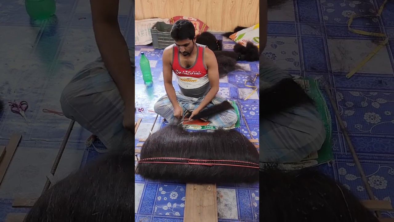 Amazing Girl's Waste Hair Recycling Complete Factory Process #shorts