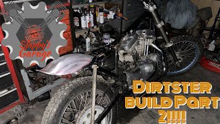 Turning a Harley Davidson Sportster into a Dirtbike!! - Part 2 (installing the slimsfab oil tank)