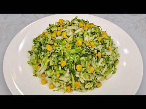 САЛАТ ИЗ МОЛОДОЙ КАПУСТЫ И КУКУРУЗЫ ❗ Все Дело в Заправке ✔️Супер быстрый и простой рецепт!