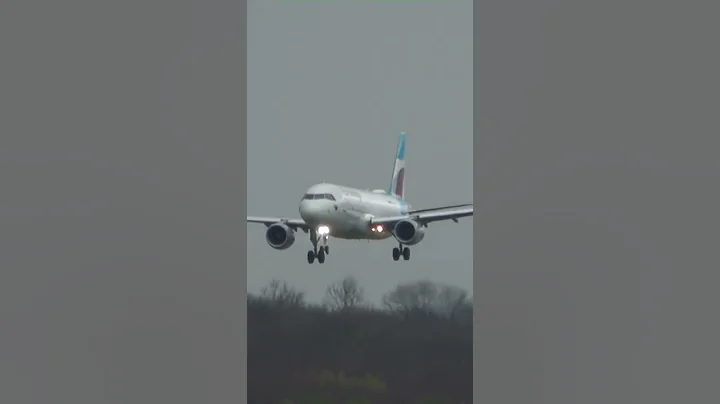 Eurowings A320 (D-AEWT) arriving from Munich on a very windy April morning. #aviation #planespotting