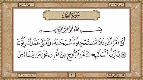 سورة النحل، مكتوبة، حسن صالح، بدون اعلانات.