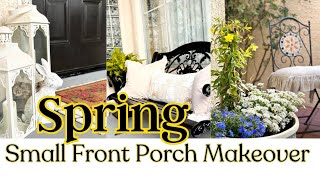 SPRING ~ SMALL FRONT PORCH MAKEOVER ~ DECORATE WITH ME ~ FRONT PORCH DECORATING IDEAS ~ Monica Rose