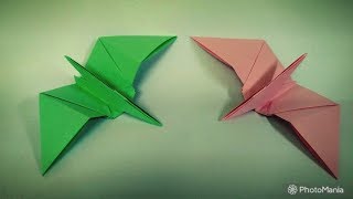 How to create a simple origami flying dinosaur (pterosaur)