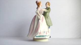 Vintage 1960s Figurine Music Box Plays Lara's theme, Somewhere My Love from Dr. Zhivago