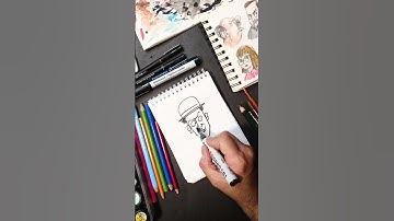 Drawing of a man wearing a hat - simple drawing tutorial