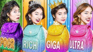 Poor Vs Rich Vs Giga Rich Vs Ultra Rich Student At Royal School! Poor Baby Doll At New School