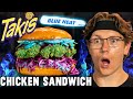 Josh Makes A Blue Takis Fried Chicken Sandwich