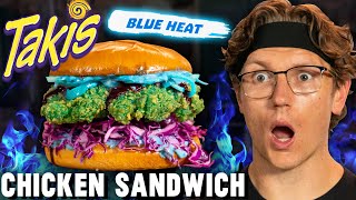 Josh Makes A Blue Takis Fried Chicken Sandwich