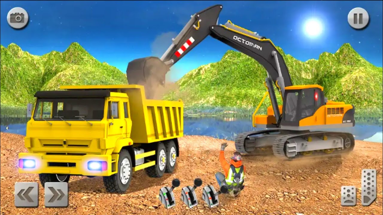Heavy Excavator Crane - City Construction Sim 2017 - Android Gameplay | Truck Games | JCB Games