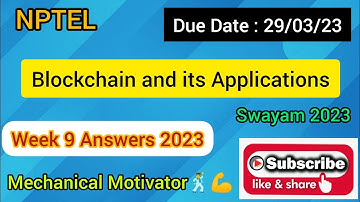 Blockchain and its Applications | Week 9  Quiz | Assignment 9 Solution | NPTEL | SWAYAM 2023