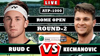 LIVE: Ruud C vs Kecmanovic M Internazionali BNL d'Italia Rome, Italy #wta #atp #tennislive