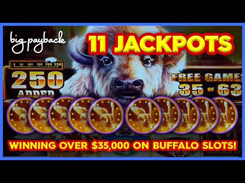 WINNING OVER $35,000 on Buffalo Slots! My Top 10 BUFFALO JACKPOTS!!