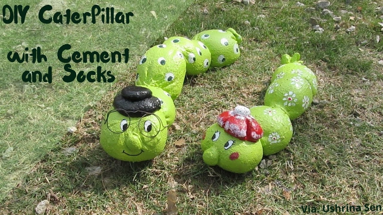DIY Caterpillar with Cement and Socks