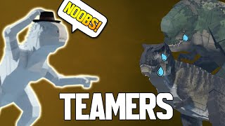Finally Dealing With Teamers In Jurassic Blocky Roblox Dinosaur Pvp