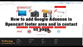 How to add Google Adsense in Opencart footer area and in contact us page